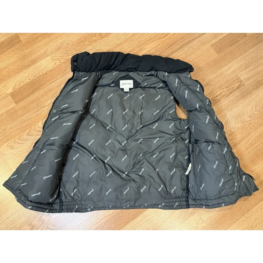 Vintage 90s Y2K Women's St. Johns Bay Black Down Puffy Vest zip snap Closure LG